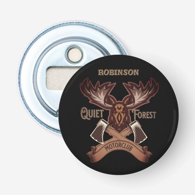 Quiet Forest Motorclub, Cool bike dad personalise Bottle Opener (Front)