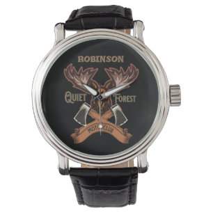 Quiet Forest Motorclub, Cool bike dad personalise Watch