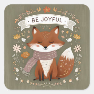 Quiet Fox - Nature Inspired Design Square Sticker