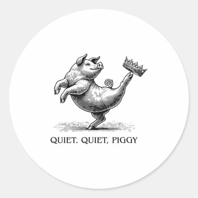 Quiet Ggy Meme Feminist Subtle Humor Protest Resis Classic Round Sticker (Front)