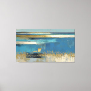 Quiet Horizon in Gold and Blue Canvas Print