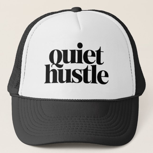 Quiet Hustle Motivational Hat – Minimal Adjustable (Front)