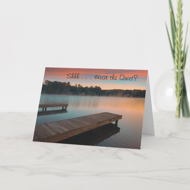 Quiet Lake at dawn greeting card (Front)