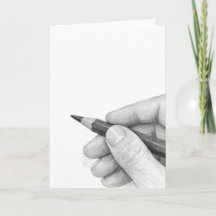 Quiet Line Sketch Hand & Pencil Greeting Card