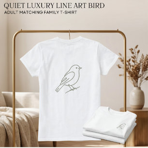 Quiet Luxury Line Art Bird Adult Matching Family  T-Shirt