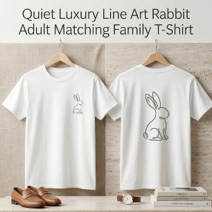 Quiet Luxury Line Art Rabbit Adult Matching Family T-Shirt