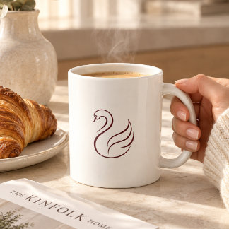 Quiet Luxury Minimalist Swan Ceramic Mug | Aesthet