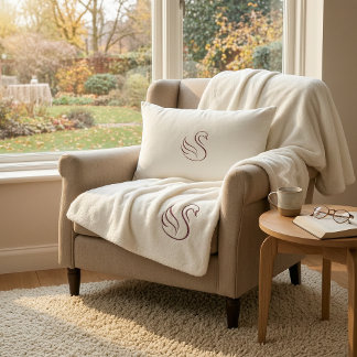 Quiet Luxury Minimalist Swan Medium Sherpa Blanket