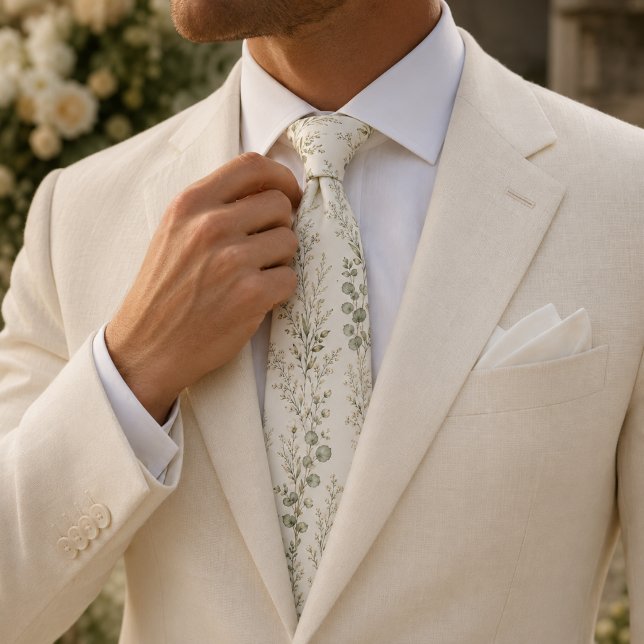 Quiet Luxury Sage Eucalyptus Wildflower Tie (Creator Uploaded)