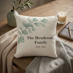 Quiet Luxury Sage Green Family Established Throw Cushion