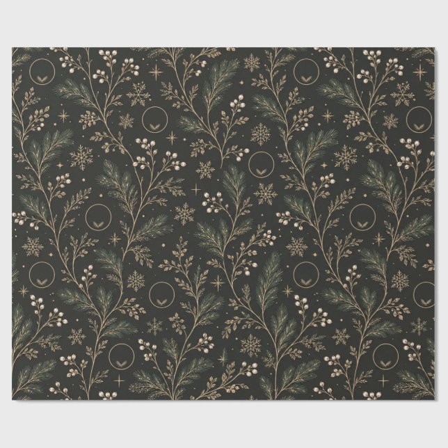 Quiet Luxury Winter Monogram Wrapping Paper (Flat)