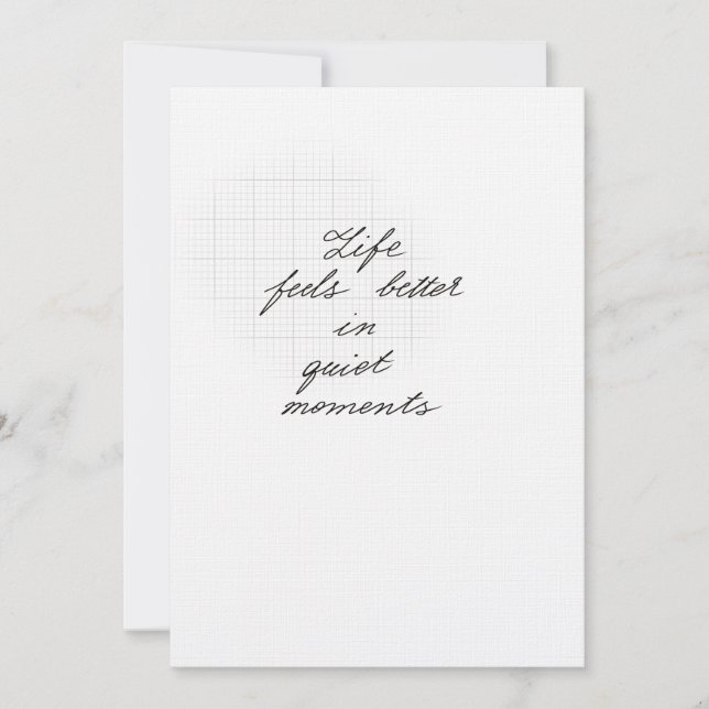 Quiet moments quote card (Front)