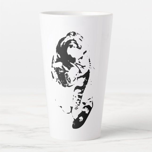 Quiet Morning, Grooming Cat Latte Mug (Front)