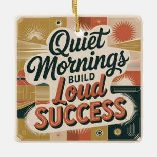 Quiet Mornings Build Loud Success Ceramic Ornament