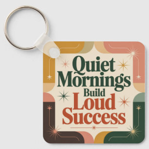 Quiet Mornings Build Loud Success Key Ring