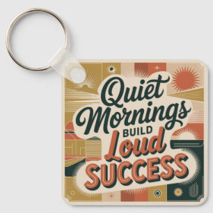 Quiet Mornings Build Loud Success Key Ring