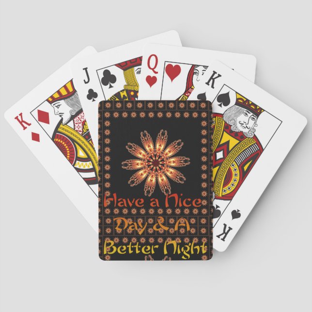 Quiet Night Leisure: Better Night Black Burst Desi Playing Cards (Back)