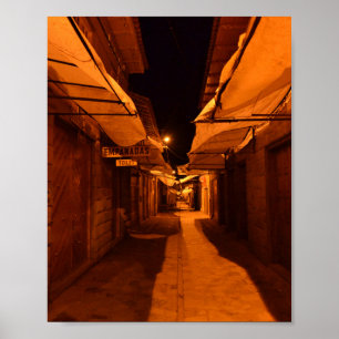 Quiet Night - Pisac Streetlight Photography Poster