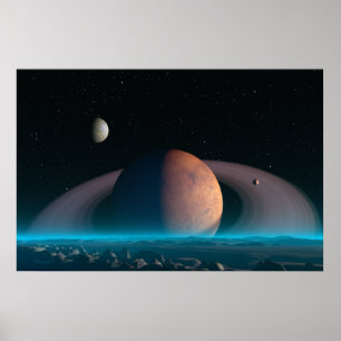 Quiet nightfall - space print
