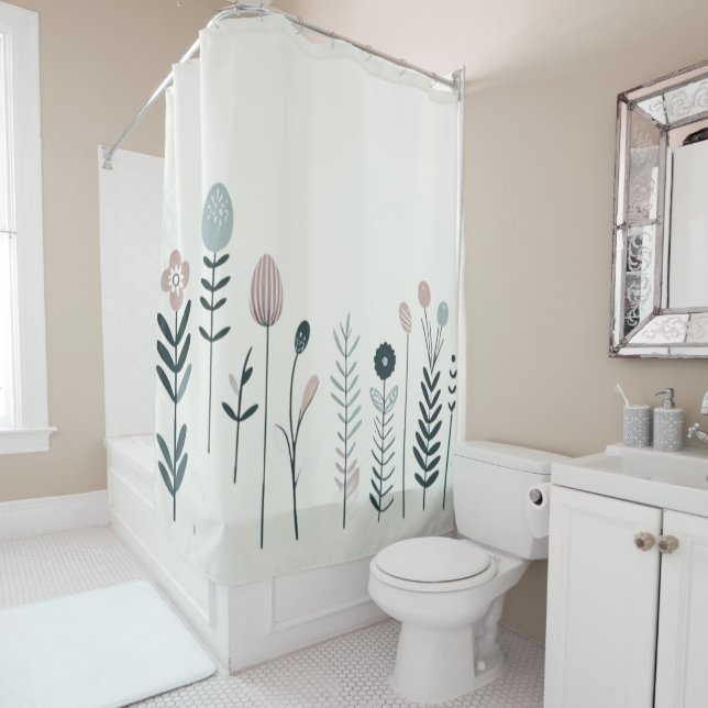 Quiet Nordic Meadow Shower Curtain (In Situ)