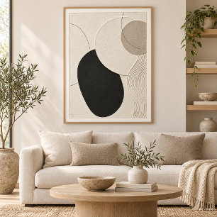 Quiet Orbit Minimal Abstract Plaster Art Print