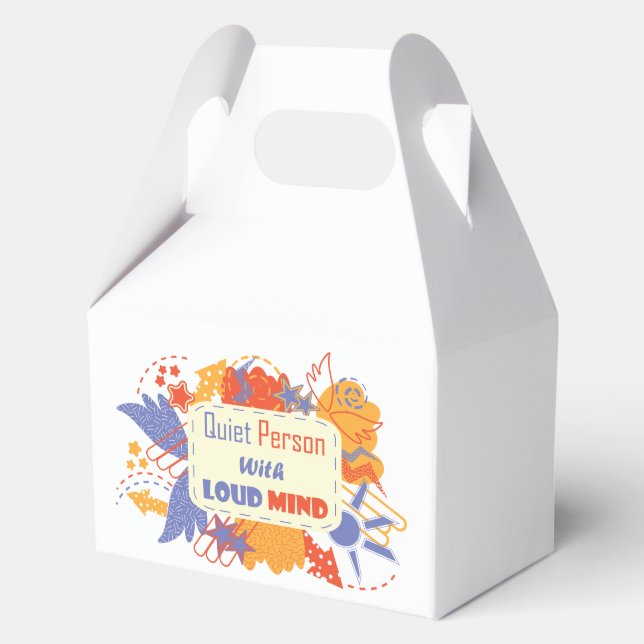 Quiet Person With Loud Mind blue yellow Favour Box (Back)
