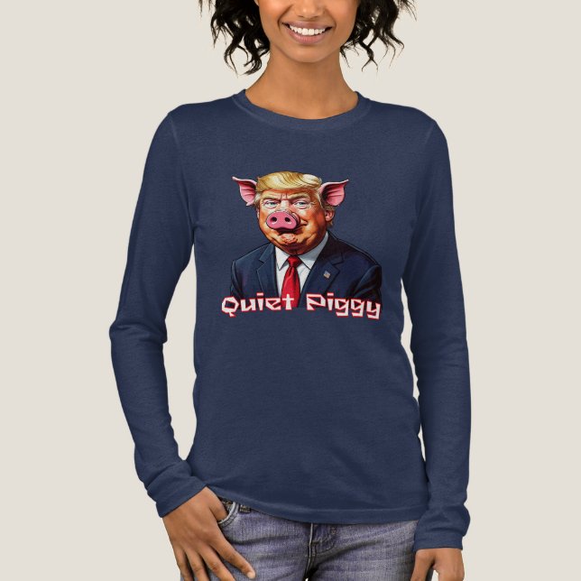 Quiet Piggy | Anti-Trump Political Humor Tri-Blend Shirt (Front)