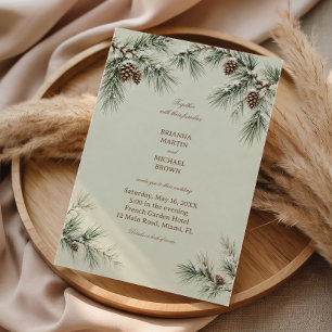 Quiet Pines Draped In Snow Invitation