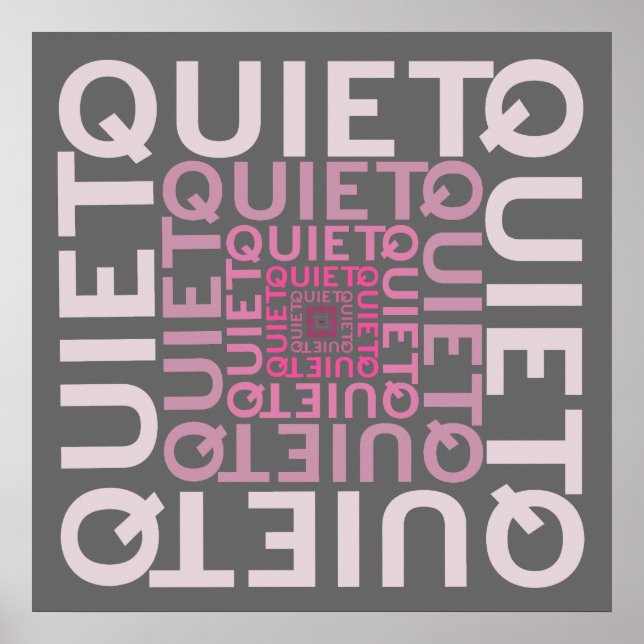 Quiet Pink Word Cloud Poster (Front)