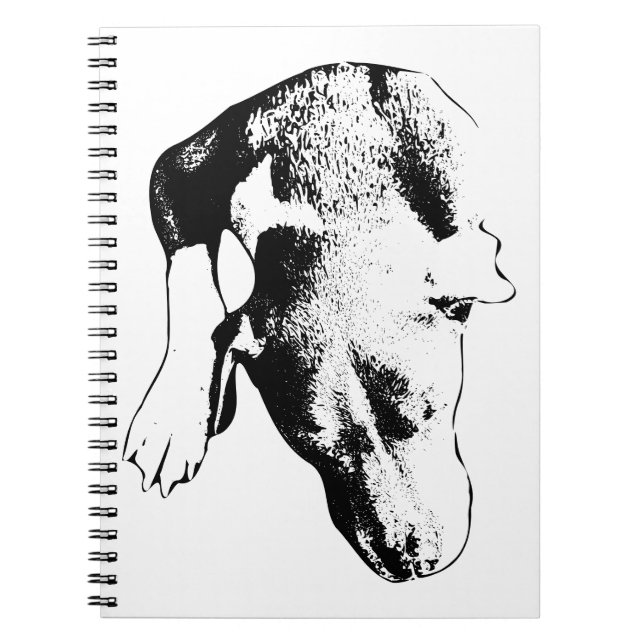 Quiet Plans—Resting Pitbull Mix Notebook (Front)