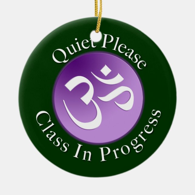 Quiet Please Door Hanger Ceramic Tree Decoration (Front)