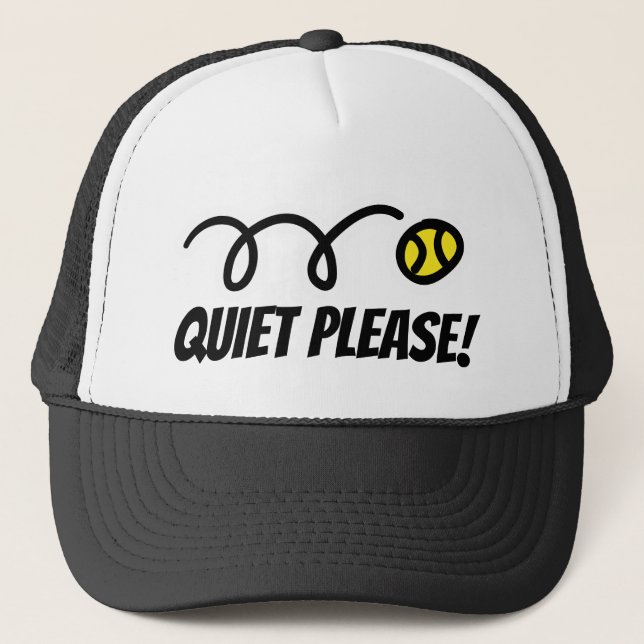Quiet Please funny tennis hat for player and coach (Front)