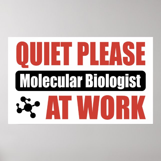 Quiet Please Molecular Biologist At Work Poster (Front)