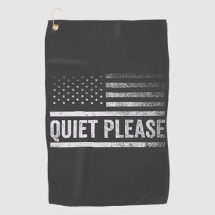 Quiet Please Trump Harris Debate President Golf Towel