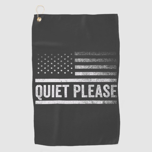 Quiet Please Trump Harris Debate President  Golf Towel (Front)