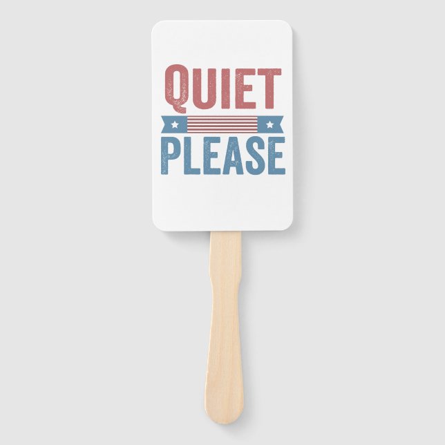 Quiet Please Trump Harris Debate President  Hand Fan (Front)