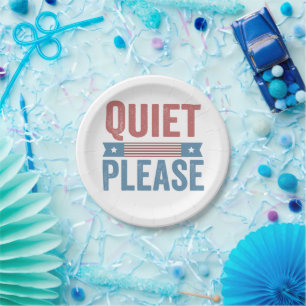 Quiet Please Trump Harris Debate President Paper Plate