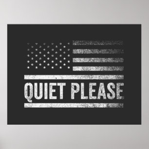 Quiet Please Trump Harris Debate President  Poster