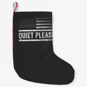 Quiet Please Trump Harris Debate President Small Christmas Stocking