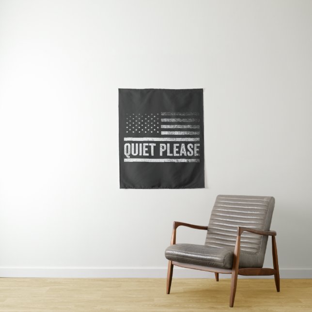 Quiet Please Trump Harris Debate President  Tapestry (In Situ)
