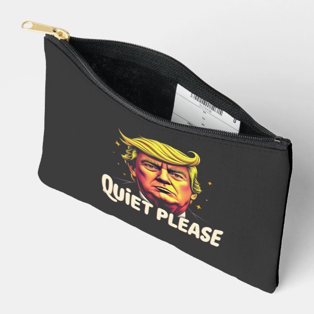Quiet Please Trump Kamala President Debate  Accessory Pouch (Open)