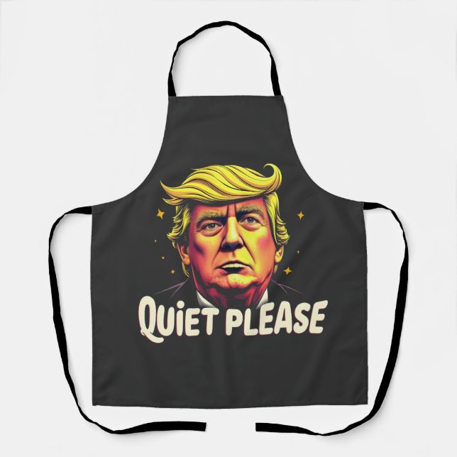 Quiet Please Trump Kamala President Debate  Apron (Front)