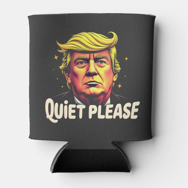 Quiet Please Trump Kamala President Debate  Can Cooler (Front)