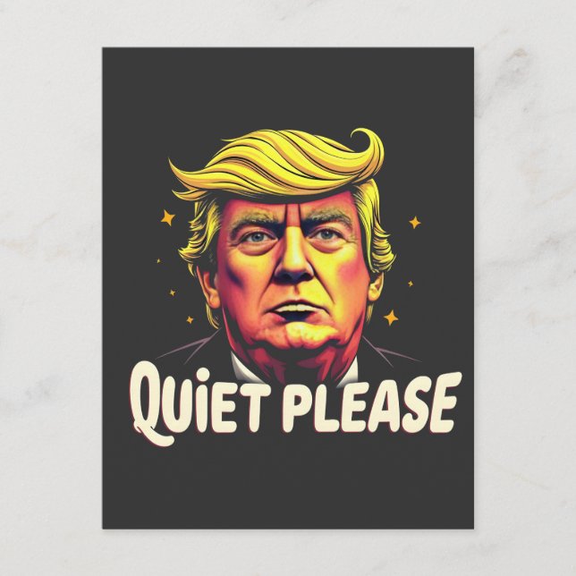 Quiet Please Trump Kamala President Debate  Enclosure Card (Front)