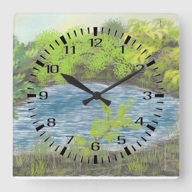 Quiet Pond Acrylic Wall Clock (Front)