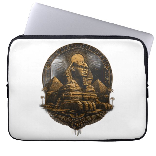 Quiet Power | Great Sphinx Egypt Design Laptop Sleeve (Front)