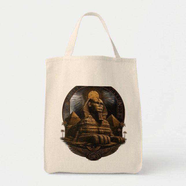 Quiet Power | Great Sphinx Egypt Design Tote Bag (Front)