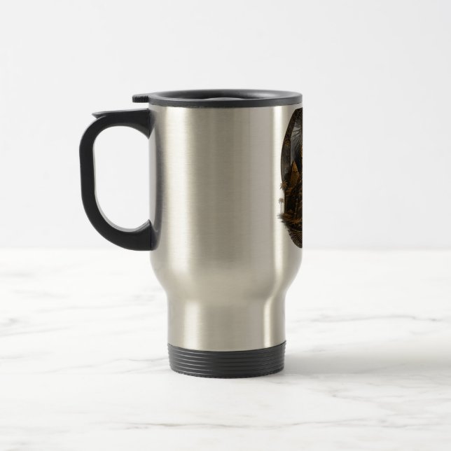 Quiet Power | Great Sphinx Egypt Design Travel Mug (Left)