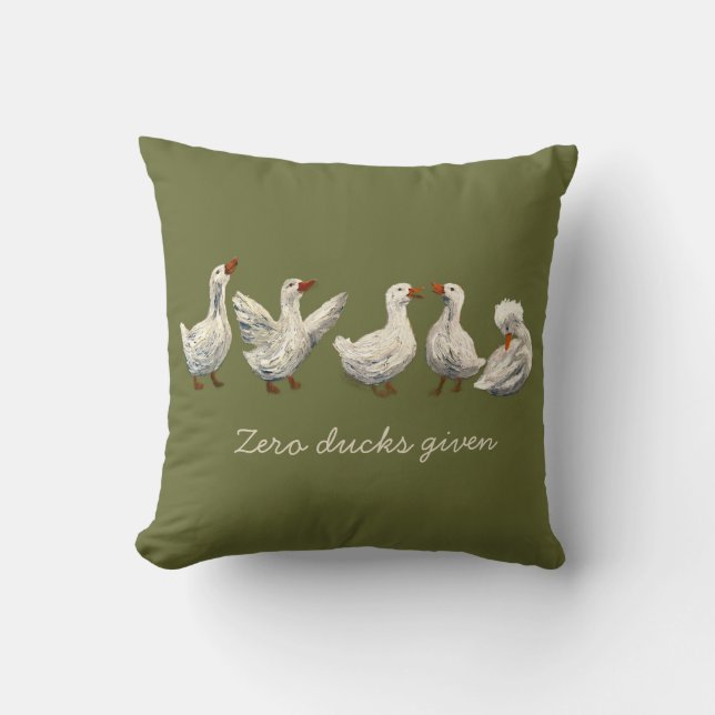 Quiet Quack: White Duck Starry Night Goose Cushion (Front)