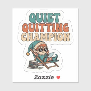 Quiet Quitting Elf Funny Office Humor Vinyl